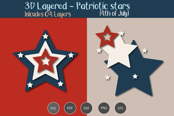 Download 3D Layered Patriotic Star - Premium Resources